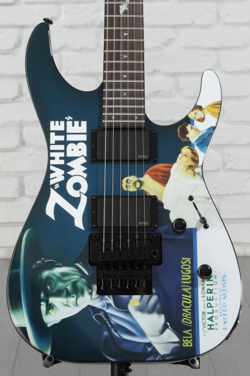 ESP LTD Kirk Hammett Signature KH-WZ White Zombie Electric Guitar - Black with Graphic