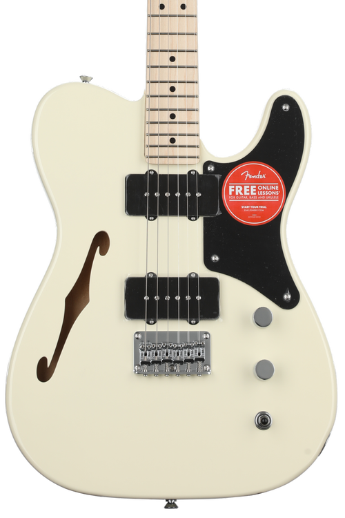 Squier Paranormal Cabronita Thinline Telecaster Electric Guitar - Olympic  White