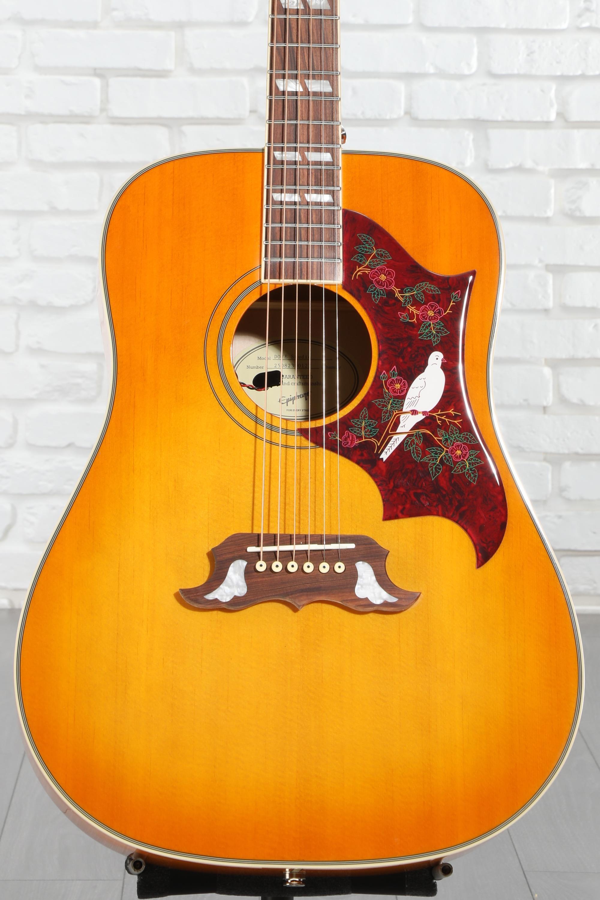 ギター Epiphone Dove Pro Epiphone Dove Studio Acoustic-electric Guitar - Violin Burst