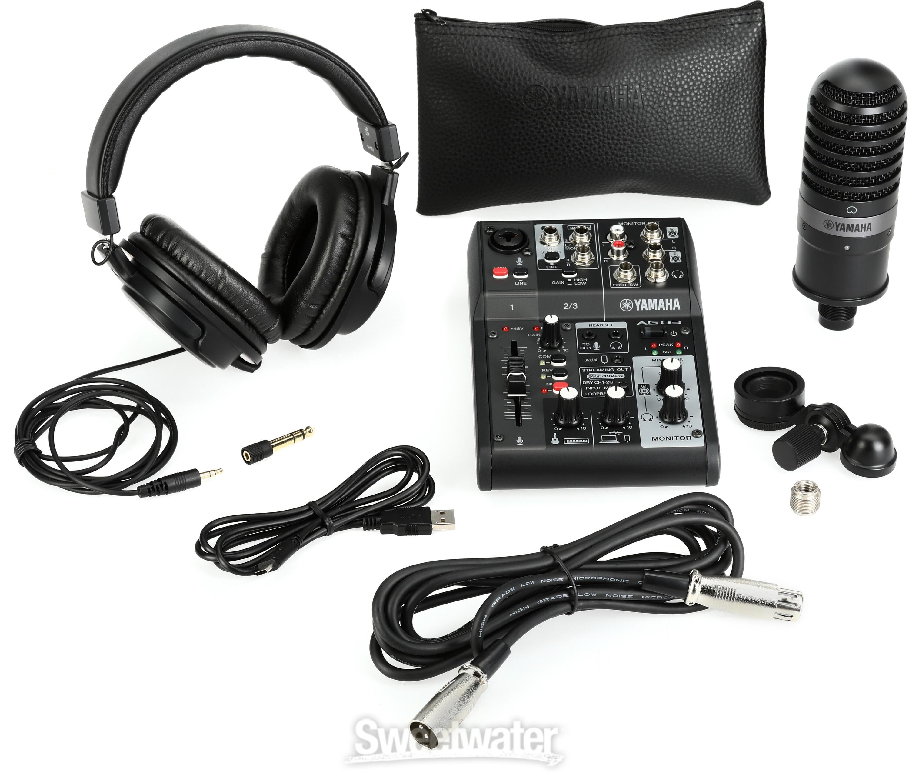 Yamaha AG03Mk2 LSPK USB Loopback Livestreaming Kit - Black 