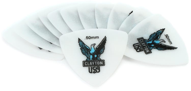 Clayton Acetal Rounded Triangle Picks 12-pack .50mm