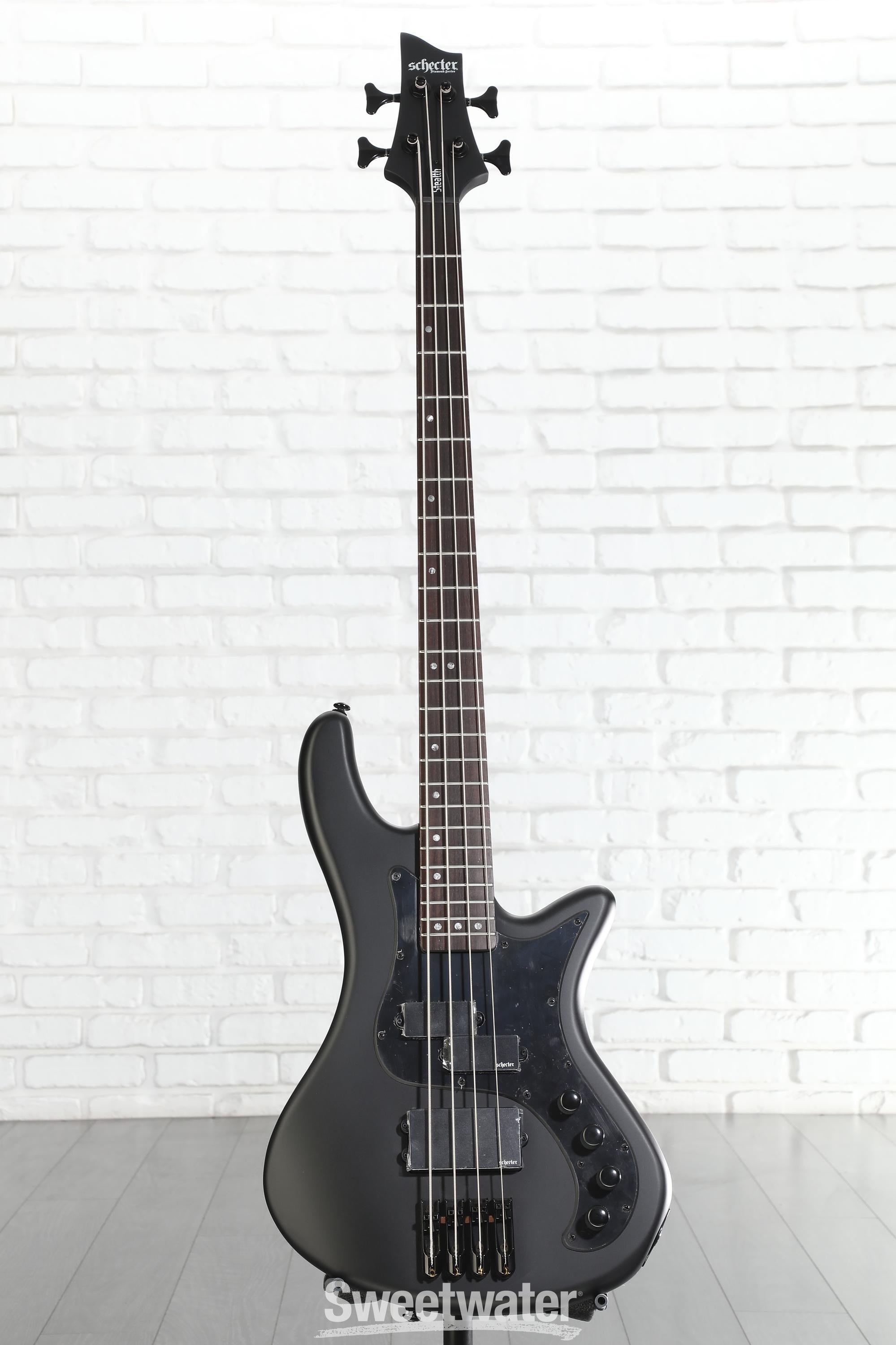Schecter Stiletto Stealth 4 Bass Guitar - Satin Black | Sweetwater