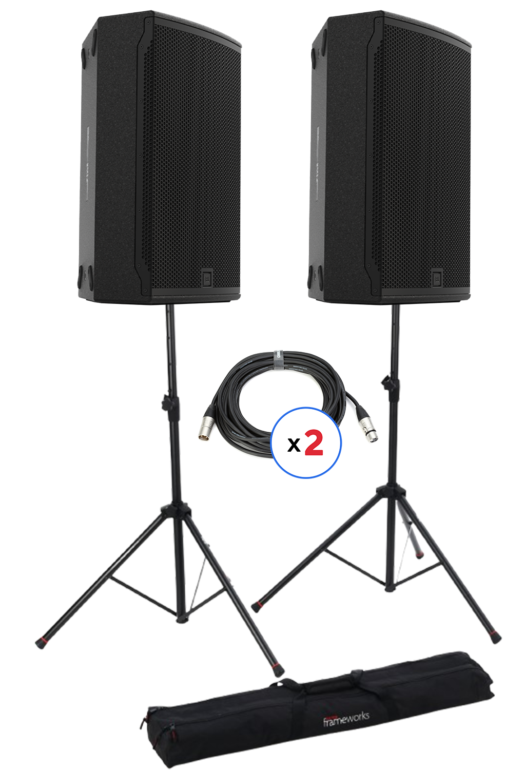 JBL SRX915M 15-inch Powered Multipurpose Speaker Pair with Stands