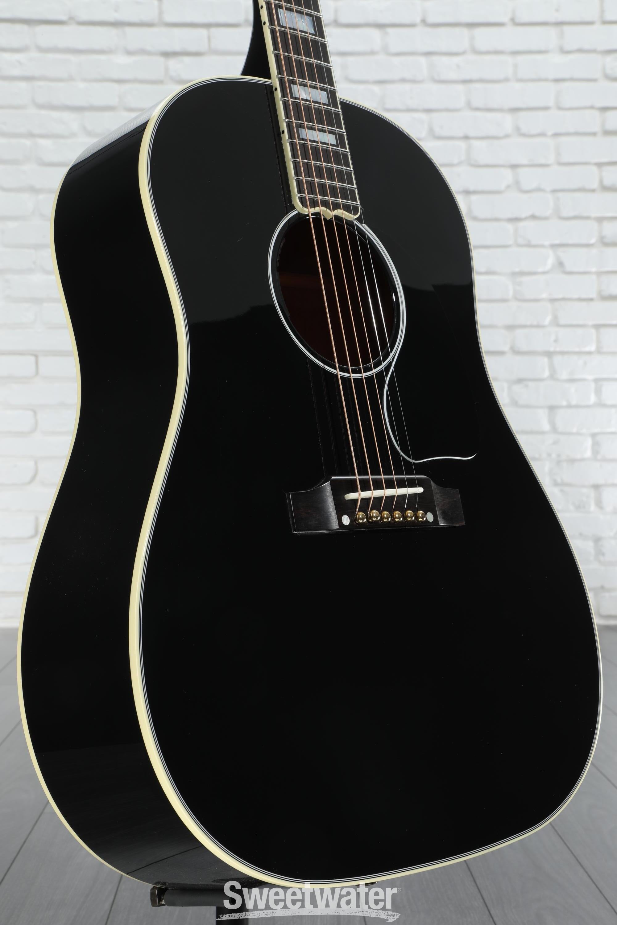 ギター Gibson custom shop j-45 custom ebony Platinum Gibson J-45 Custom Acoustic-Electric Guitar Ebony