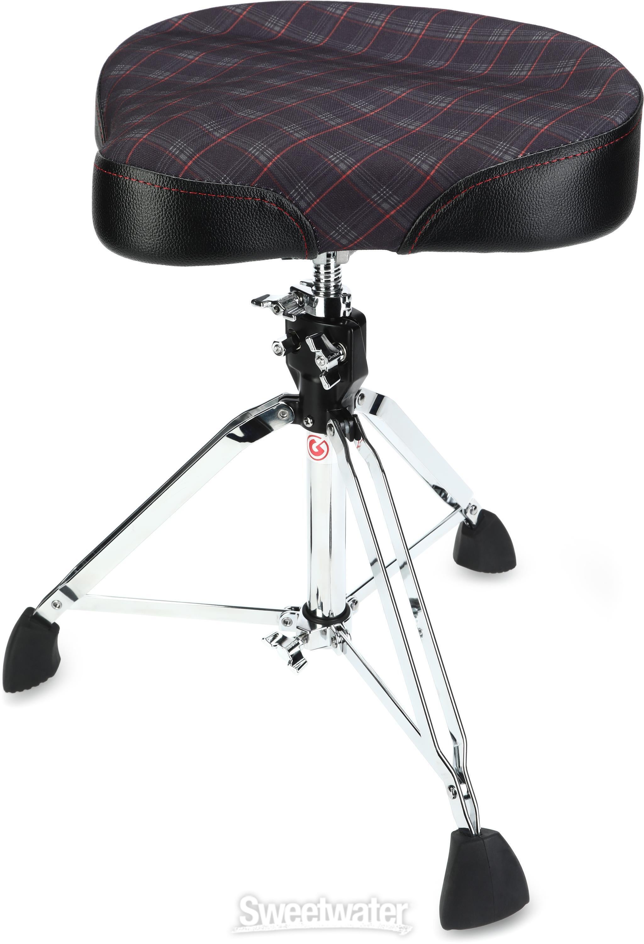 Gibraltar 9608 Moto-style Drum Throne - Plaid - Sweetwater Exclusive