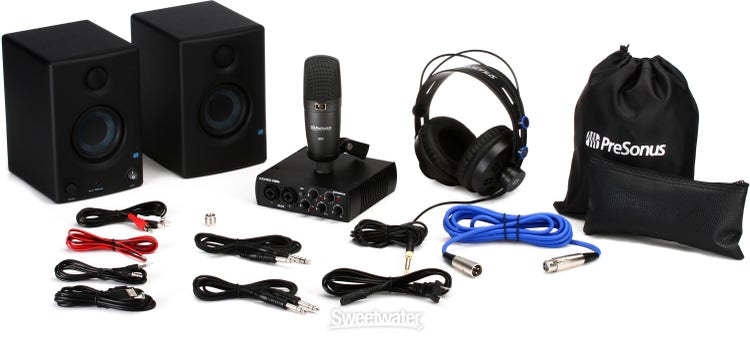 Presonus Audiobox USB 96 Ultimate Bundle - Kit d’enregistrement audio +  support pour microphone Keepdrum