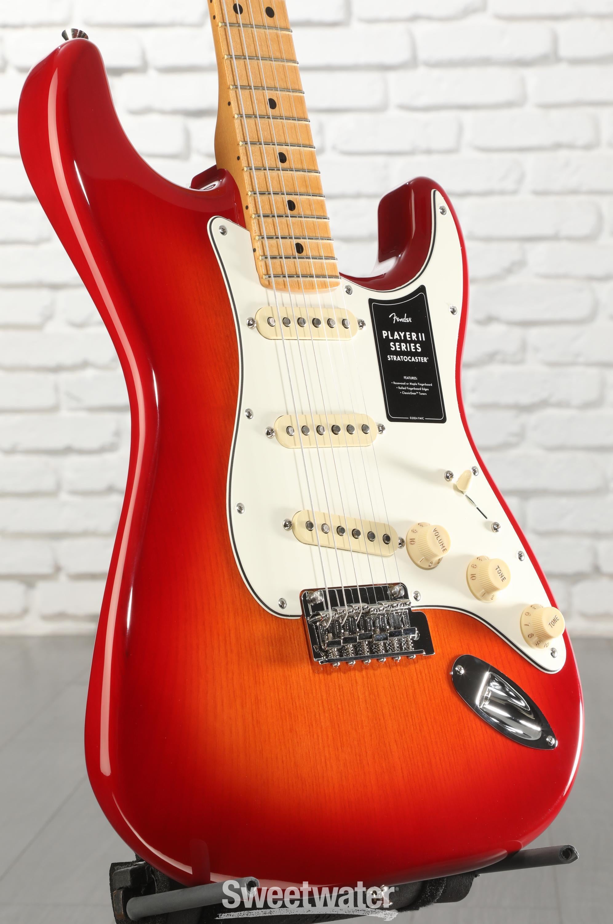 Photo of Fender Player II Stratocaster Electric Guitar - Aged Cherry Burst with Maple Fingerboard