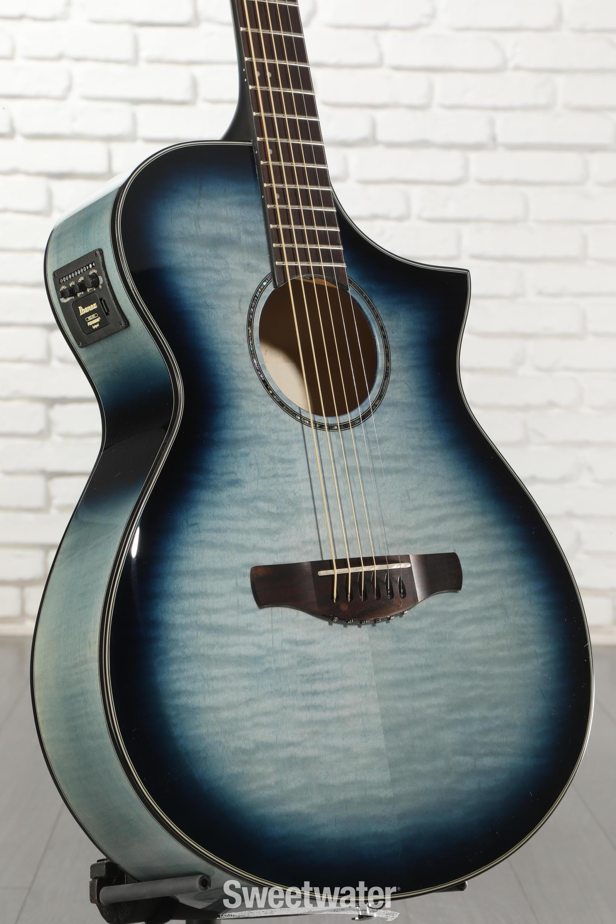 Photo of Ibanez AEWC400 Acoustic-Electric Guitar - Indigo Blue Burst High Gloss