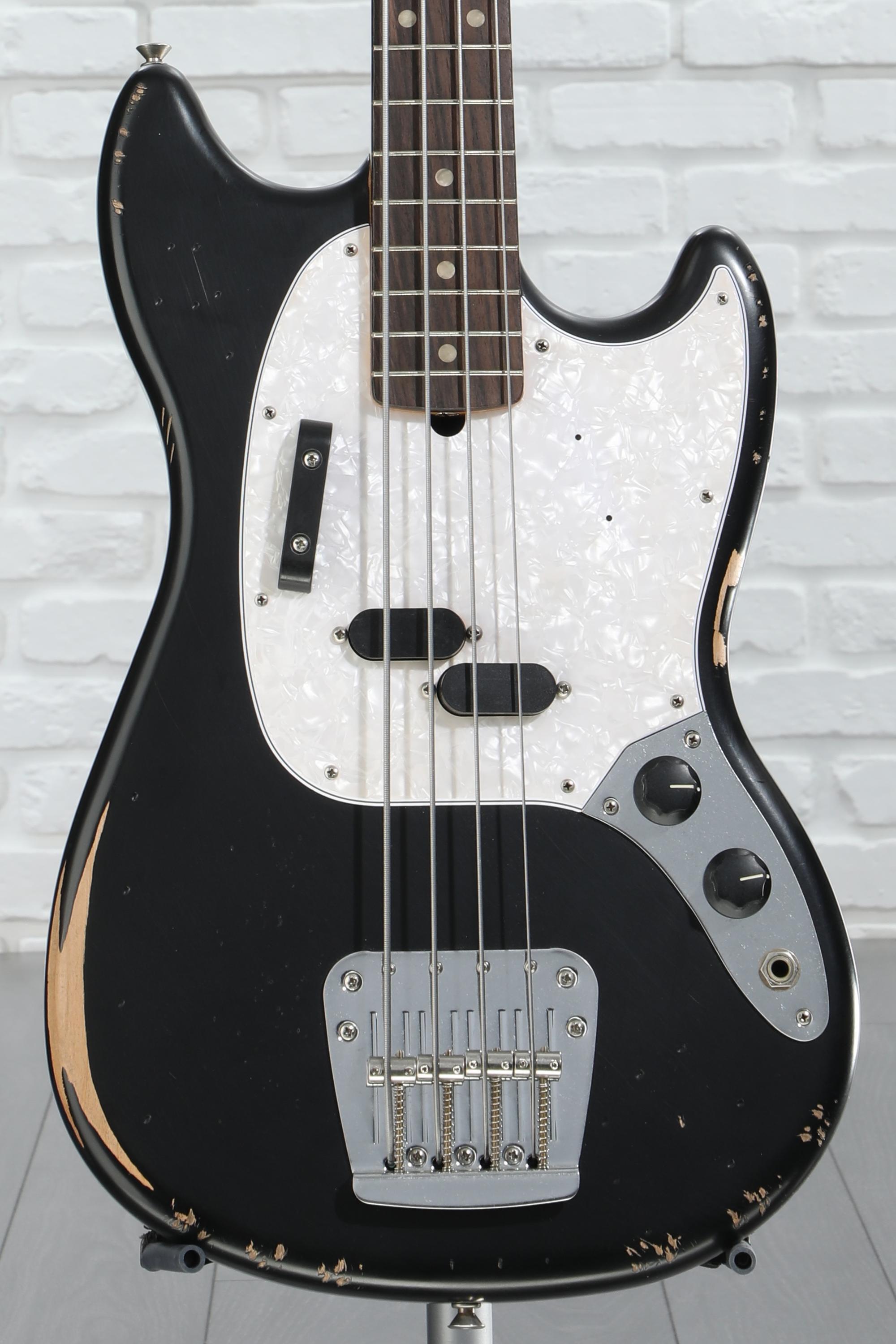 印象のデザイン Fender JMJ Sweetwater | Black - Bass Mustang Worn Road ベース