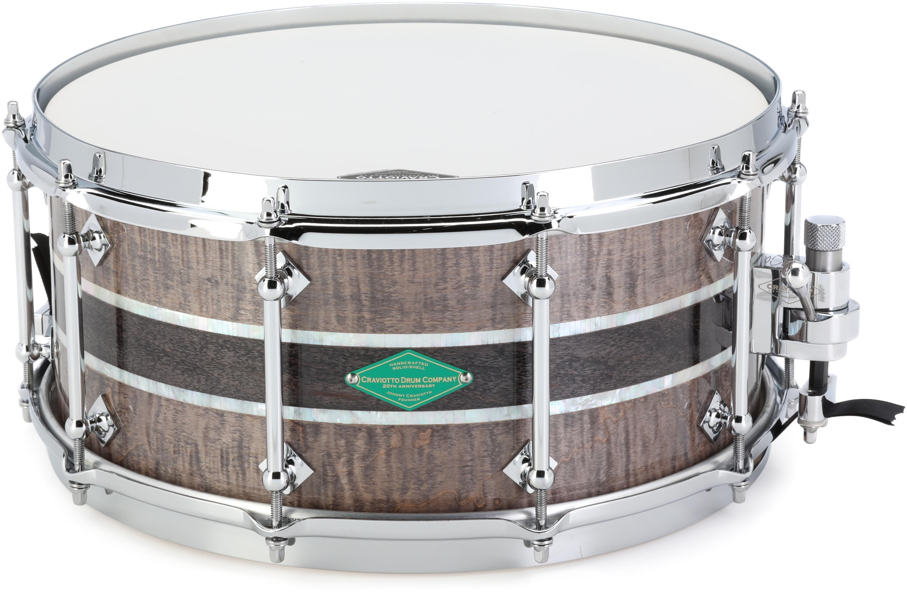 Craviotto Limited-edition 20th-anniversary Maple Snare Drum - 6.5 inch x 14  inch, Black/Gray Stain