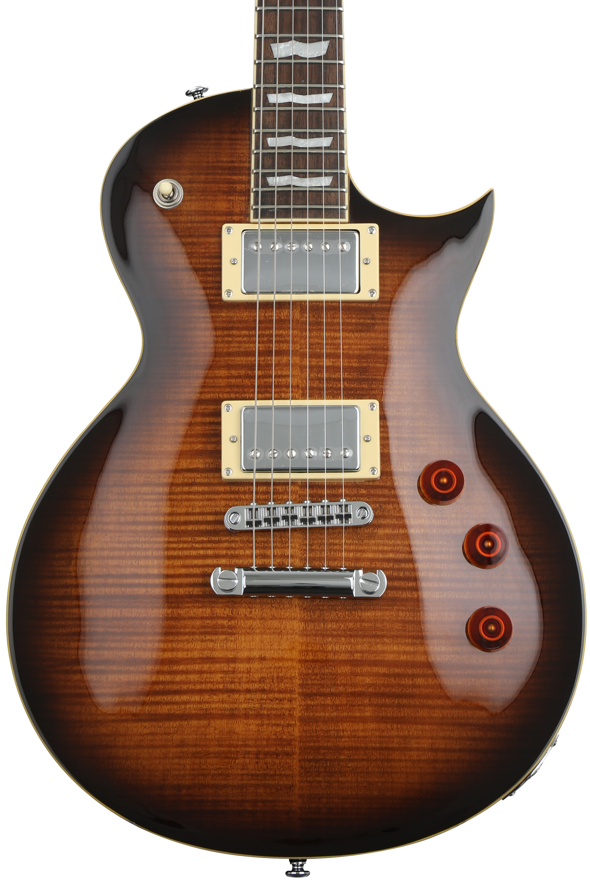 ESP LTD EC-256FM Electric Guitar - Dark Brown Sunburst, Rosewood