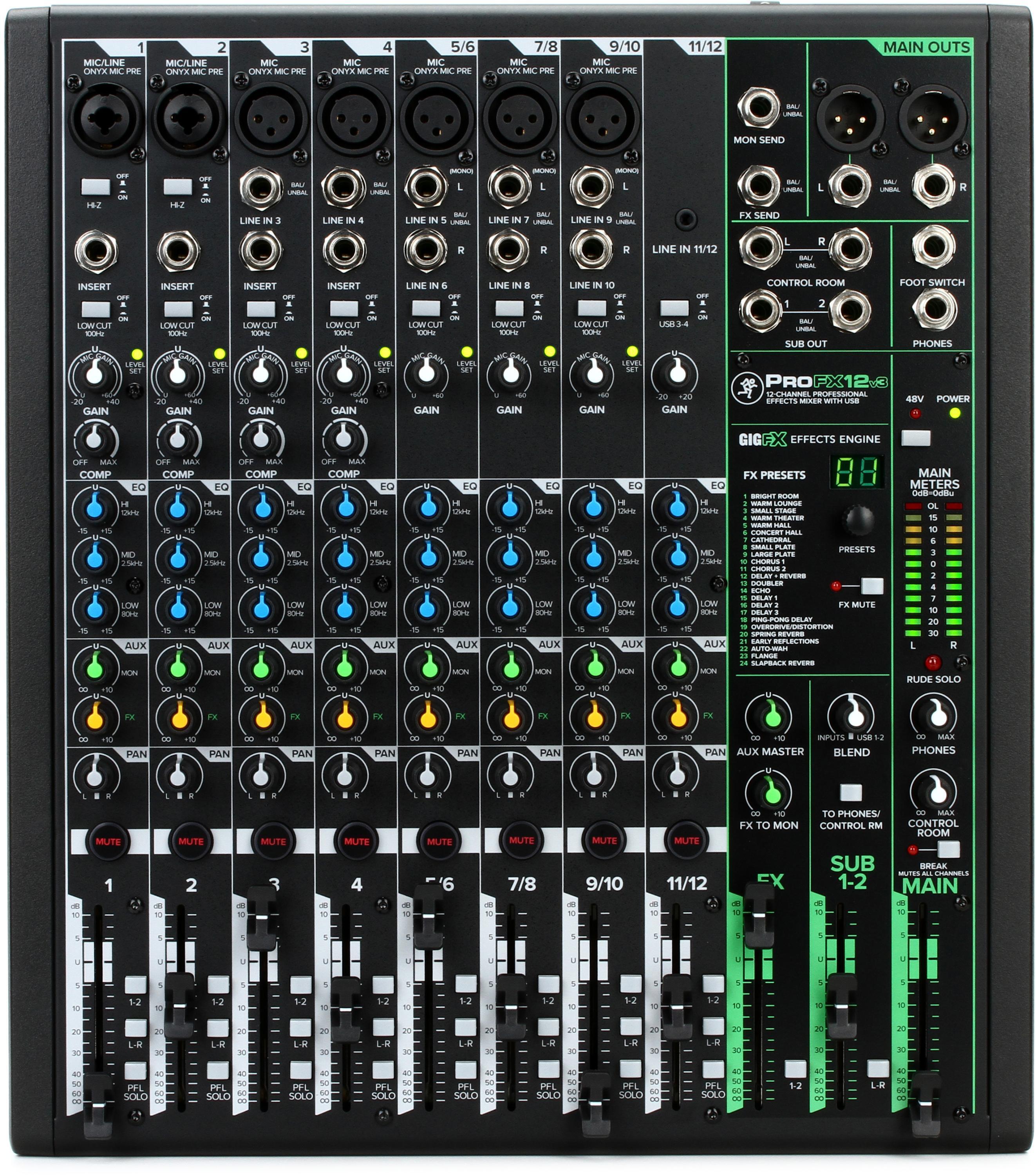 Bundled Item: Mackie ProFX12v3 12-channel Mixer with USB and Effects