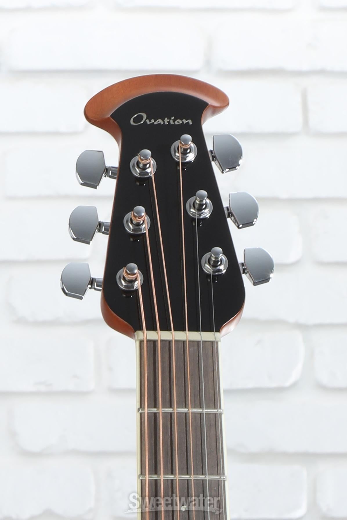 Ovation Celebrity Elite CE48P-TGE Super Shallow Acoustic-Electric Guitar -  Tiger Eye | Sweetwater