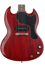 Photo of Gibson Custom 1963 SG Junior Reissue Lightning Bar VOS Electric Guitar - Cherry Red