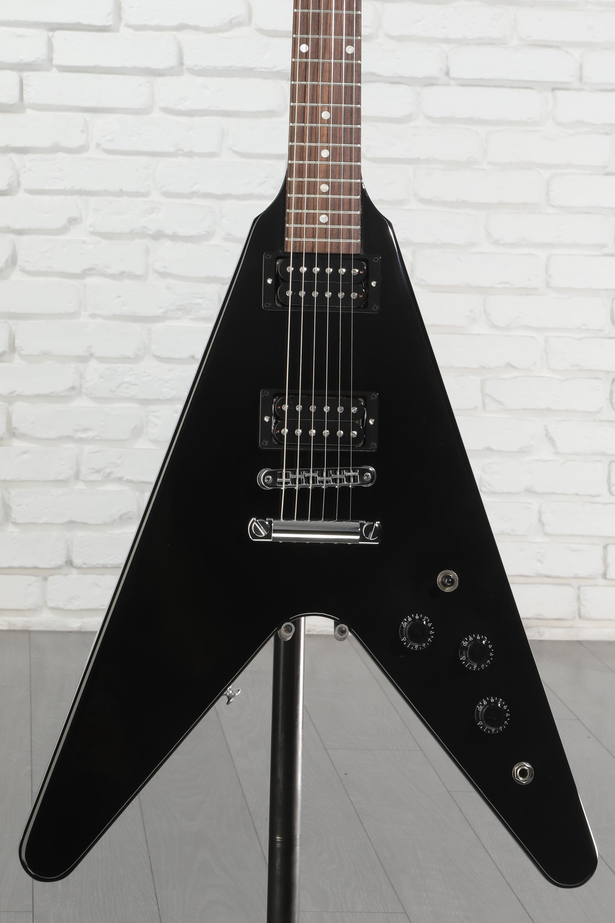 Gibson 80s Flying V Solidbody Electric Guitar - Ebony | Sweetwater