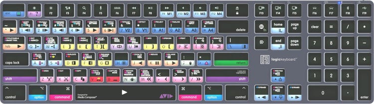 LogicKeyboard Titan Wireless Backlit Keyboard for Avid Media