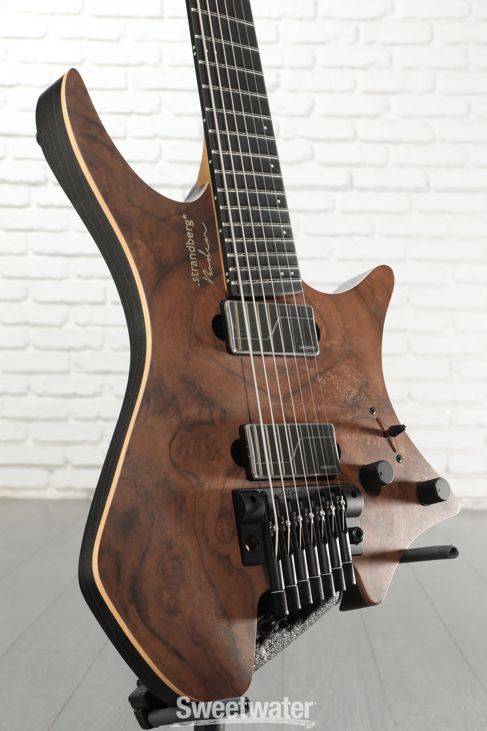 Photo of Strandberg Boden Prog NX 7 Electric Guitar - Natural Walnut Burl, Sweetwater Exclusive