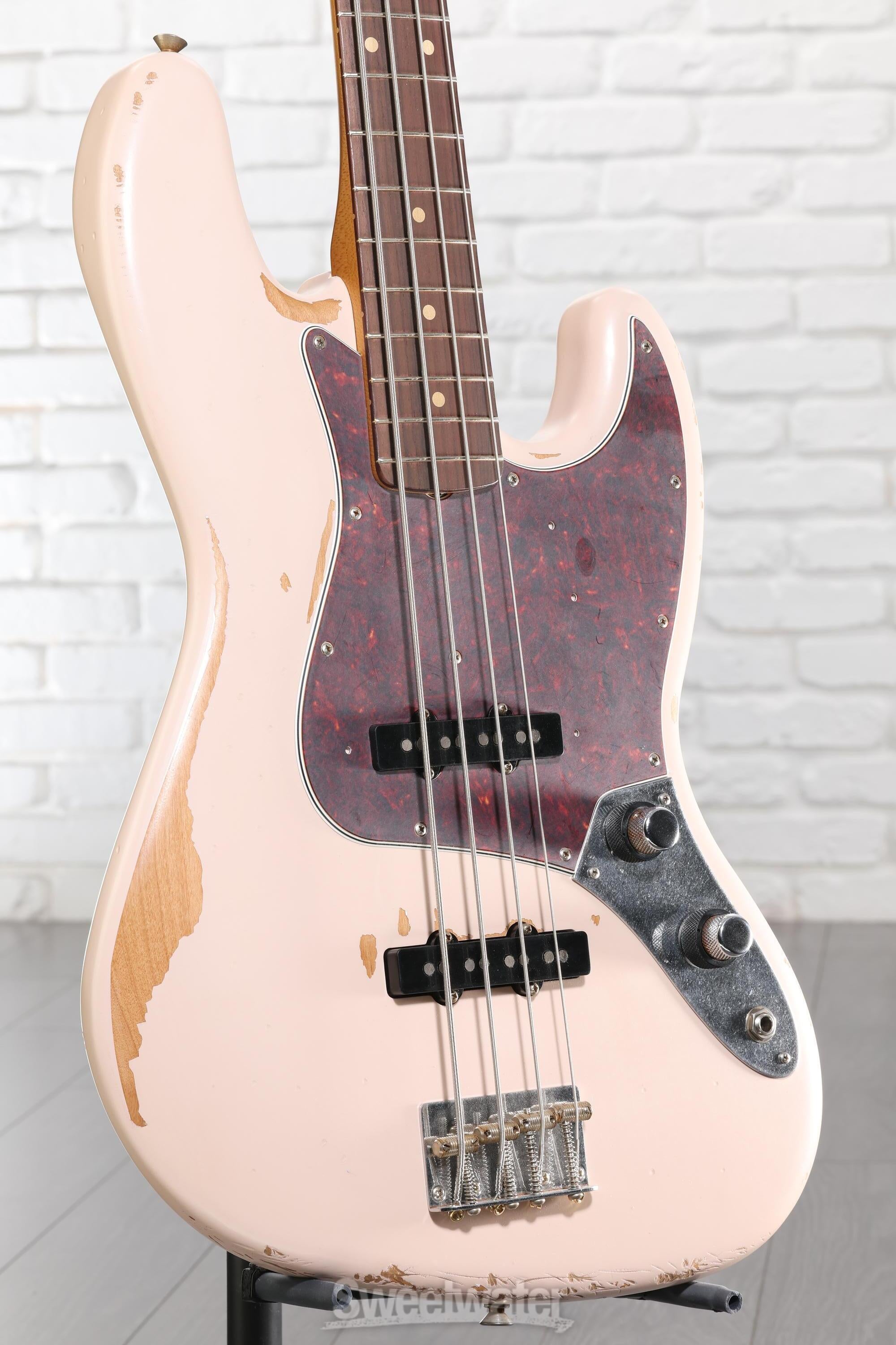 Photo of Fender Flea Jazz Bass - Shell Pink, Road Worn