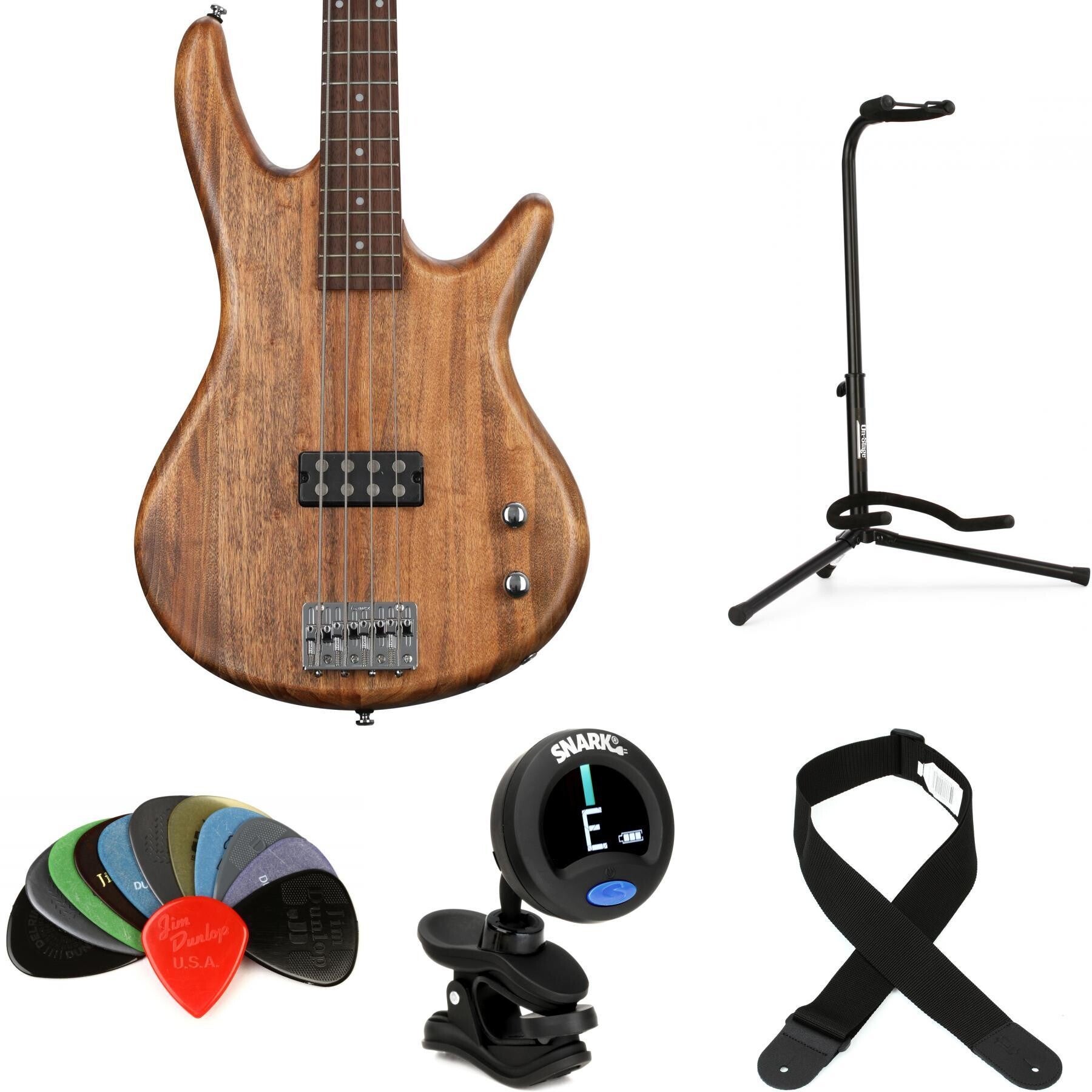 Ibanez Gio GSR100EX Bass Guitar Essentials Bundle - Mahogany Oil