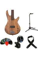 Photo of Ibanez Gio GSR100EX Bass Guitar Essentials Bundle - Mahogany Oil