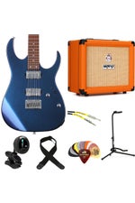 Photo of Ibanez GIO GRG121SP Electric Guitar and Orange Crush 20 Amp Bundle - Blue Metal Chameleon