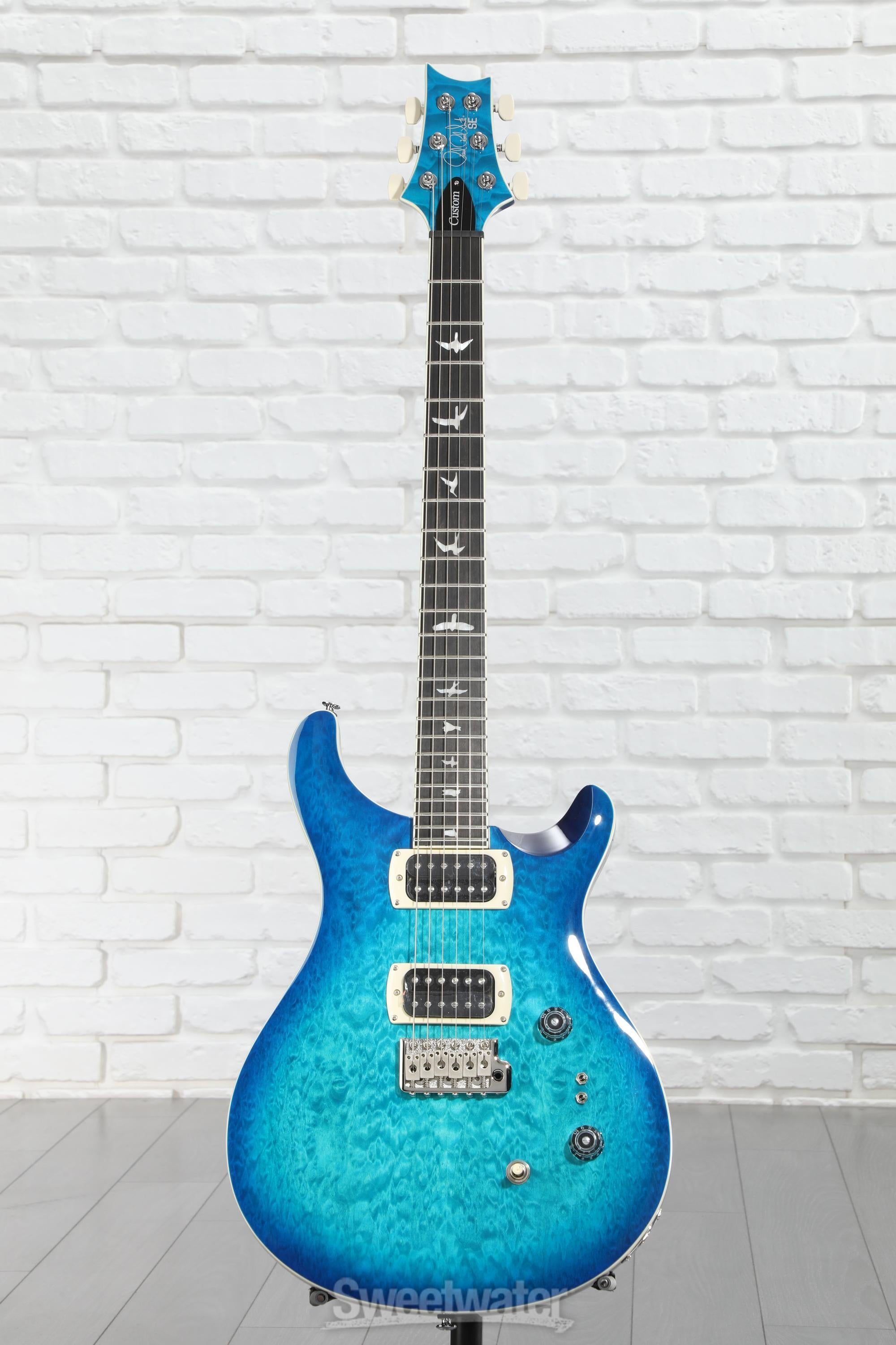 PRS SE Custom 24-08 Quilt Electric Guitar - Lake Blue | Sweetwater