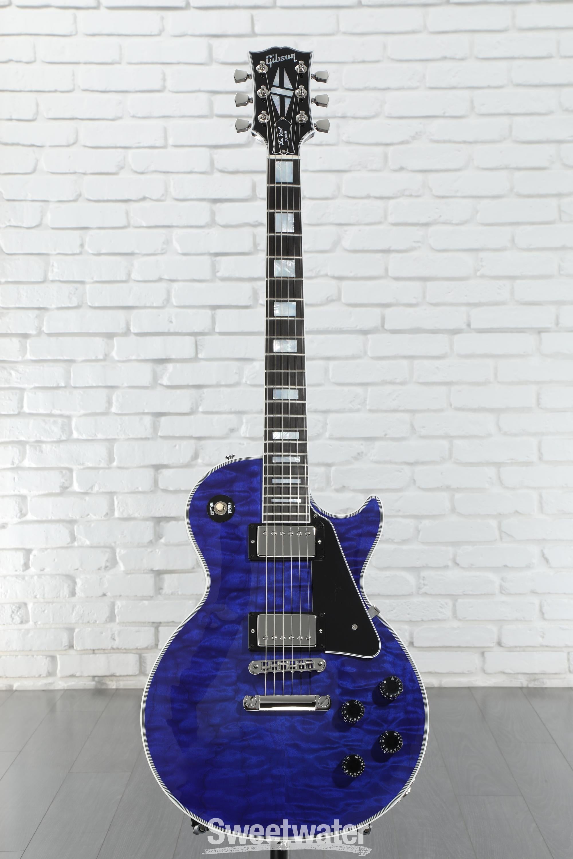 Epiphone Les Paul Custom Quilt in Viper Blue w/Premium