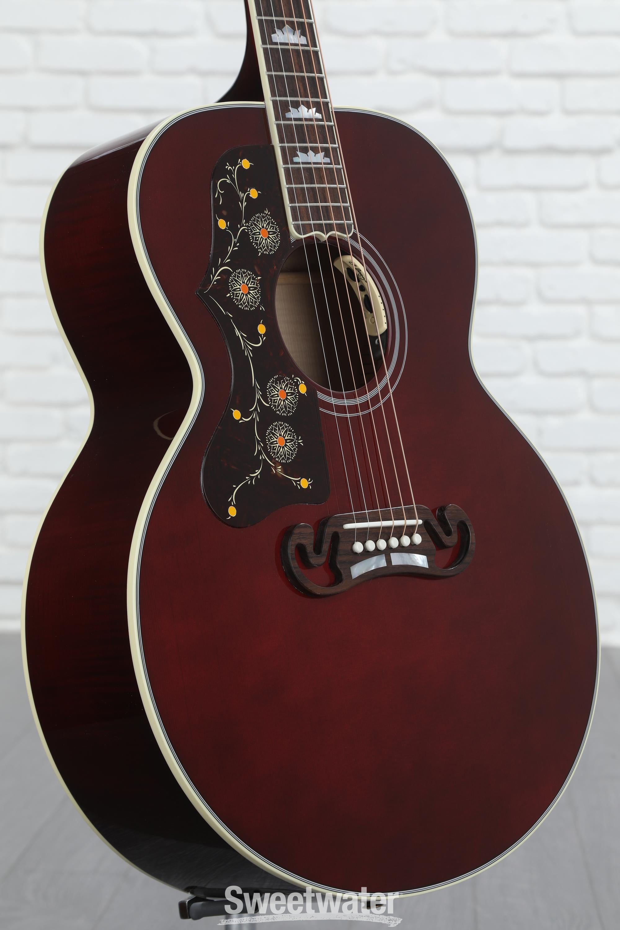 Photo of Gibson Acoustic SJ-200 Standard Left-handed Acoustic-electric Guitar - Wine Red