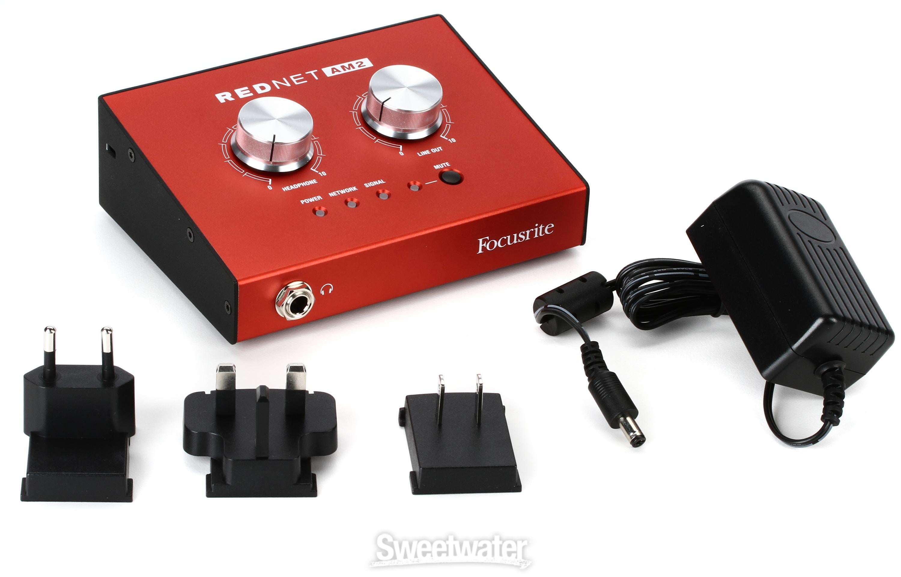 Focusrite RedNet AM2 Dante Stereo Output Device | Sweetwater