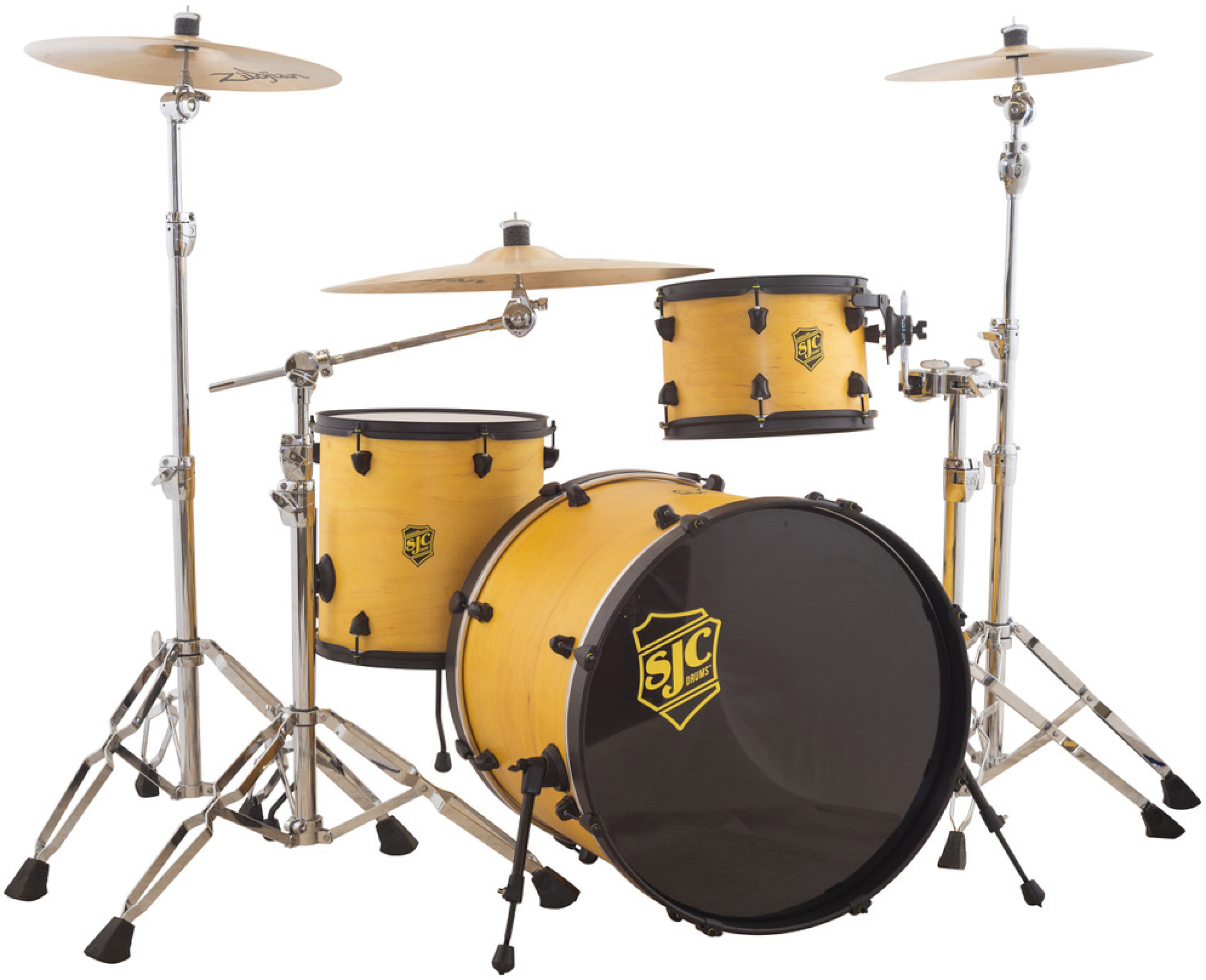 SJC Custom Drums Pathfinder Series 3-piece Shell Pack - Cyber Yellow Satin