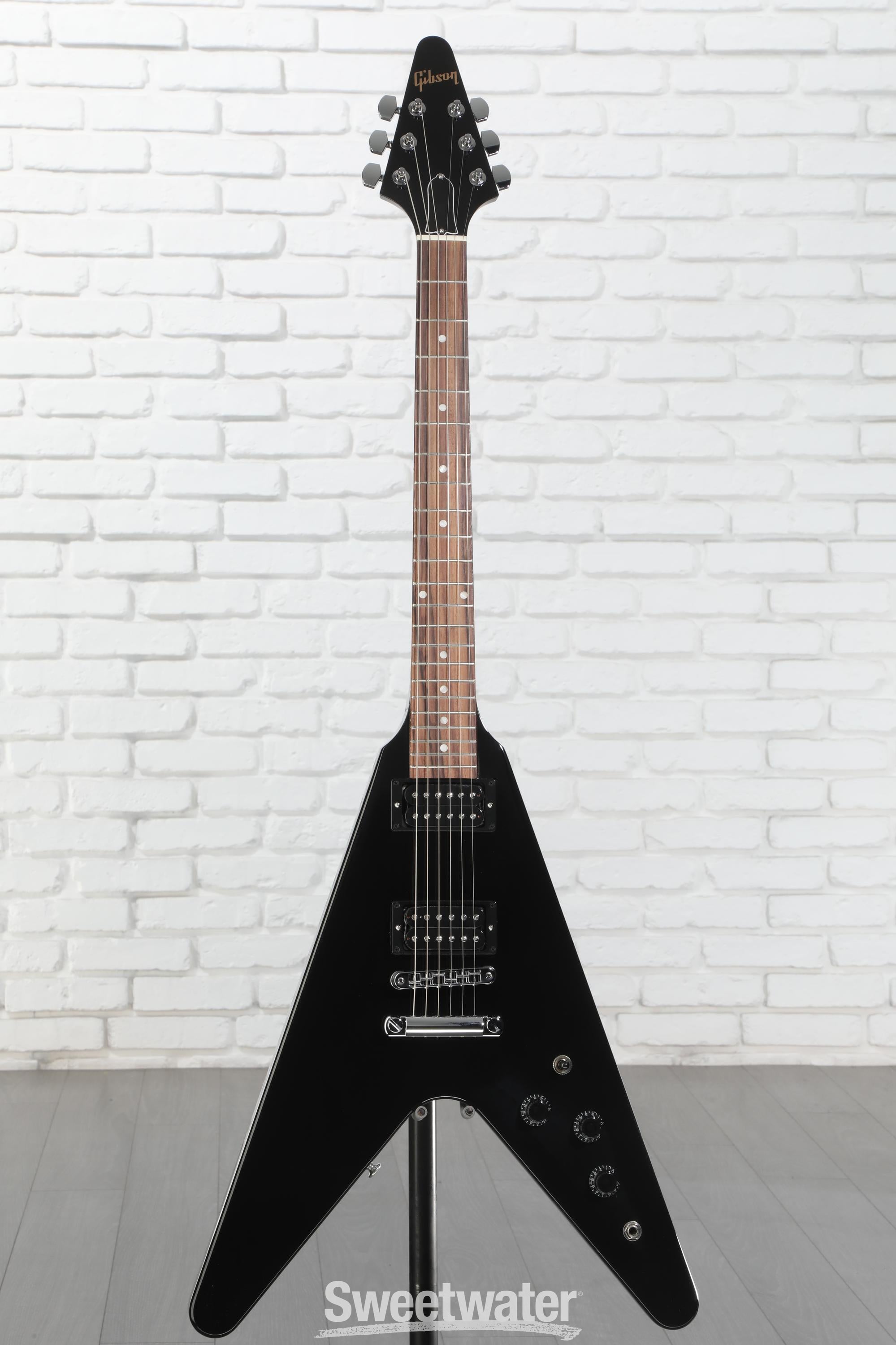 Gibson Flying V エレキギター ブラック Gibson 70s Flying V Electric Guitar - Ebony | Sweetwater