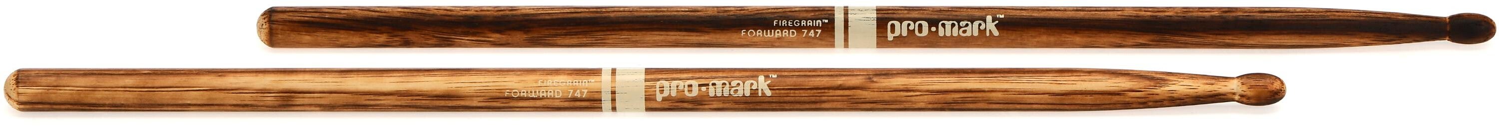 Photo of Promark Classic Forward 747 FireGrain Drumsticks - Hickory - Wood Tip