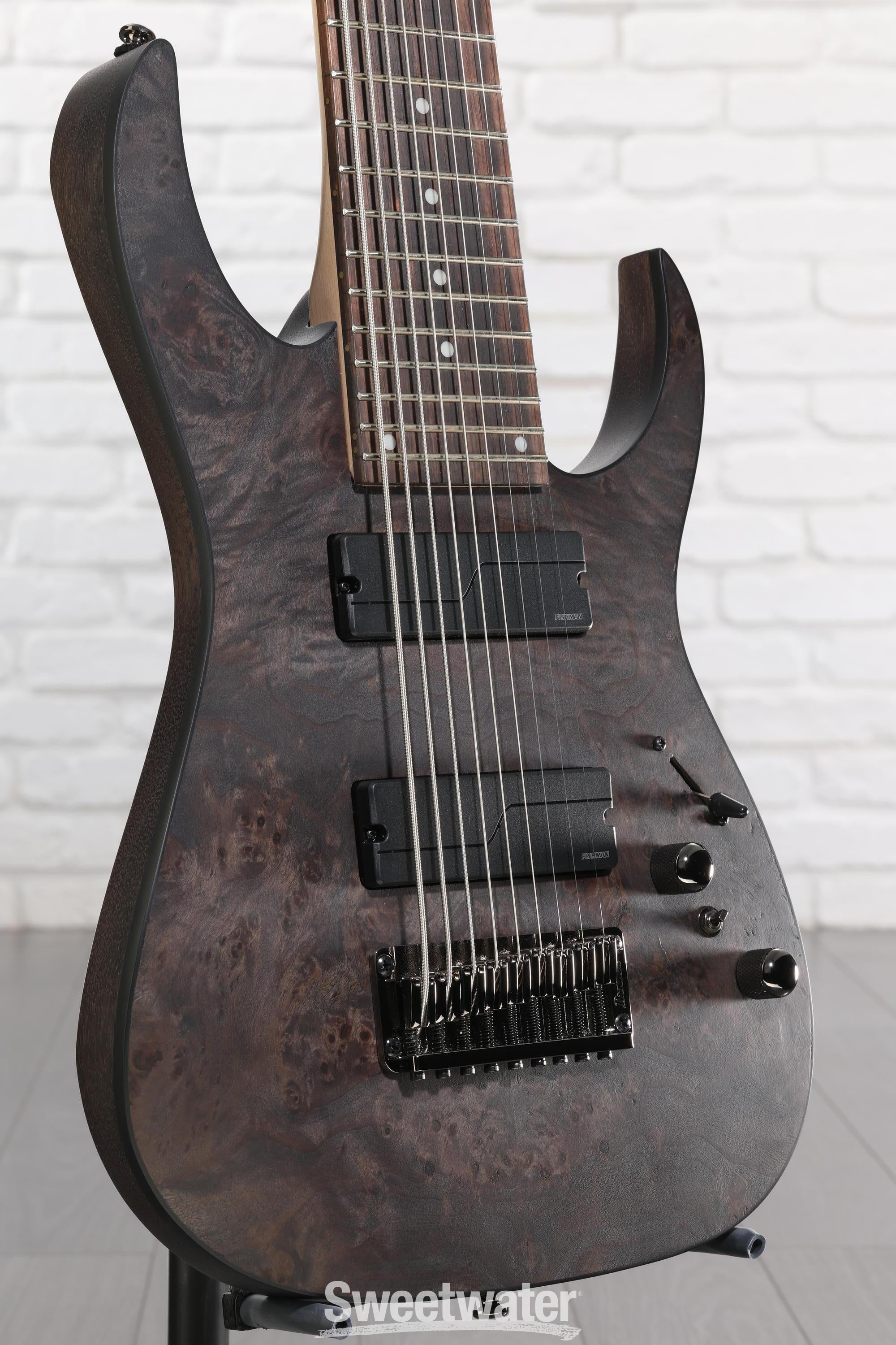 Photo of Ibanez Axe Design Lab RG9PB 9-string Electric Guitar - Transparent Gray Flat