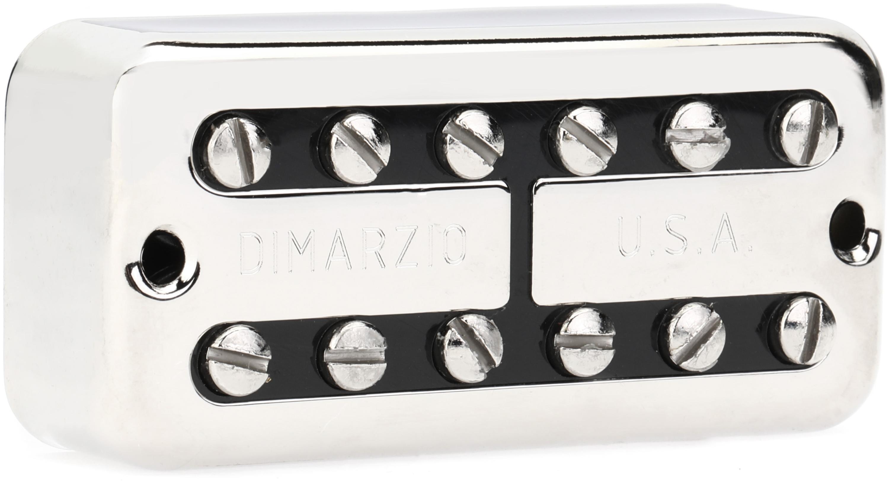 Photo of DiMarzio New'Tron Bridge Humbucker Pickup - Nickel Cover, Black Insert