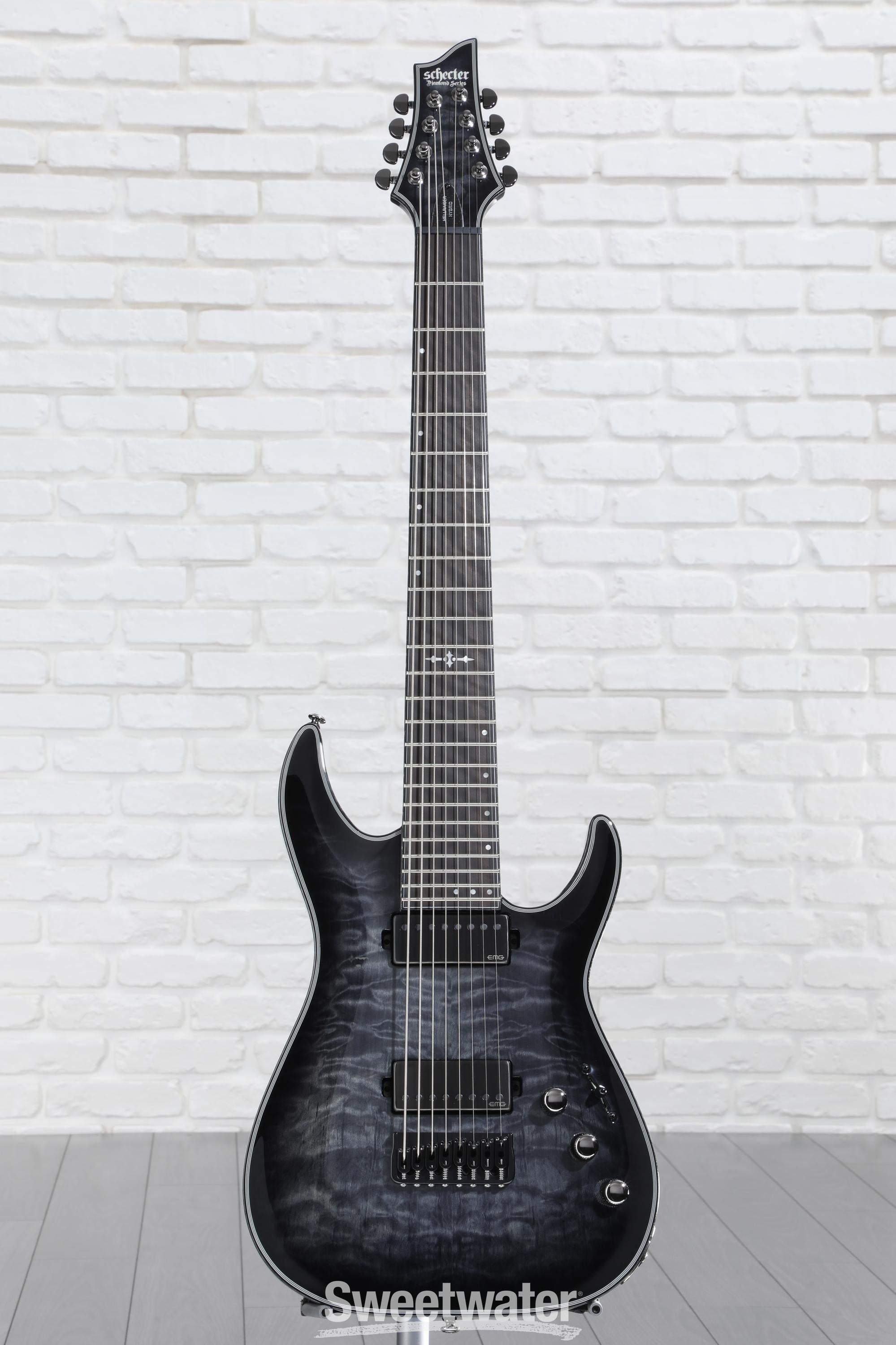 Schecter Hellraiser Hybrid C-8 Electric Guitar - Trans Black Burst |  Sweetwater