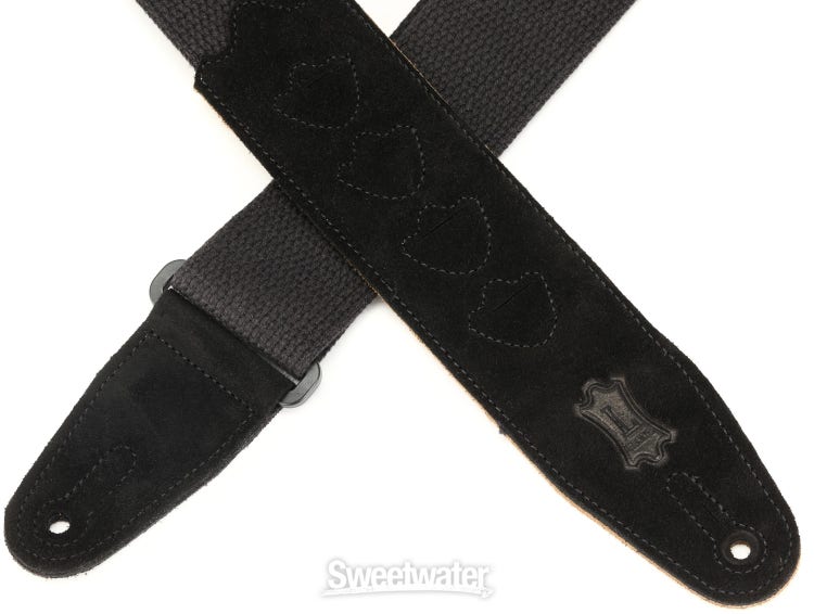 Levy's M17BSS-BLK 2.5 Wide Pull-Up Butter Leather Guitar Strap - Black  Sweetwater Exclusive