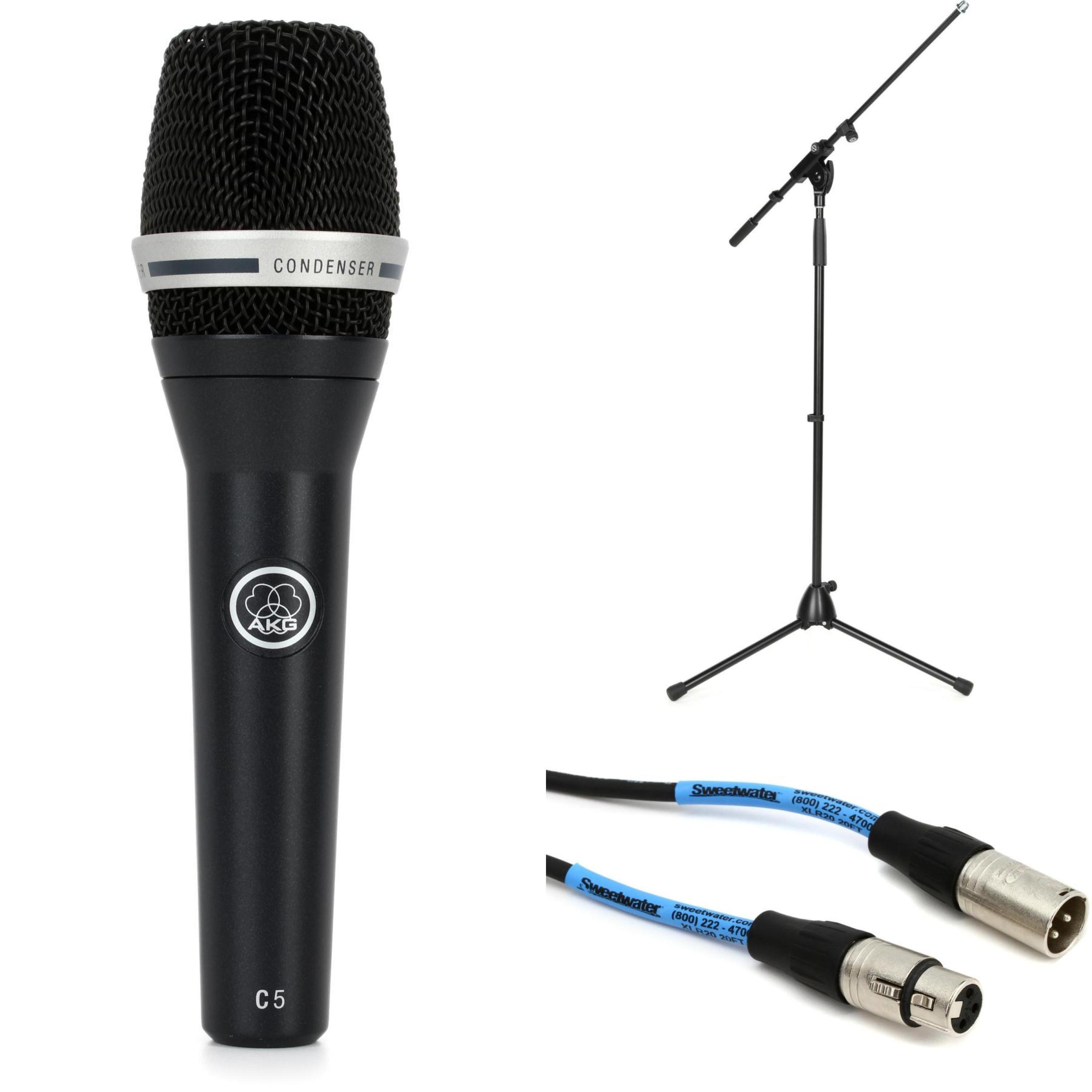 AKG C5 Cardioid Condenser Handheld Vocal Microphone with Stand and