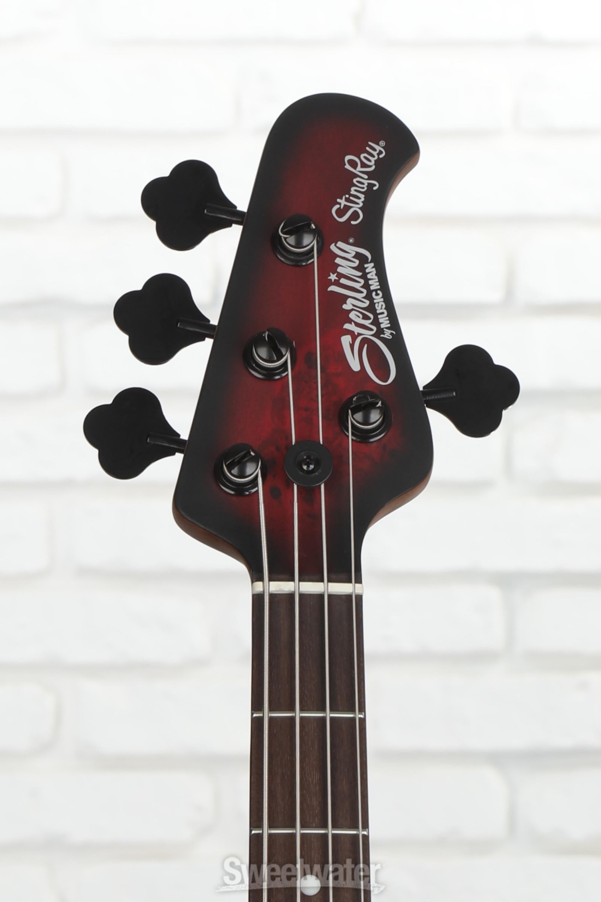 Sterling By Music Man StingRay RAY34 Bass Guitar - Dark Scarlet