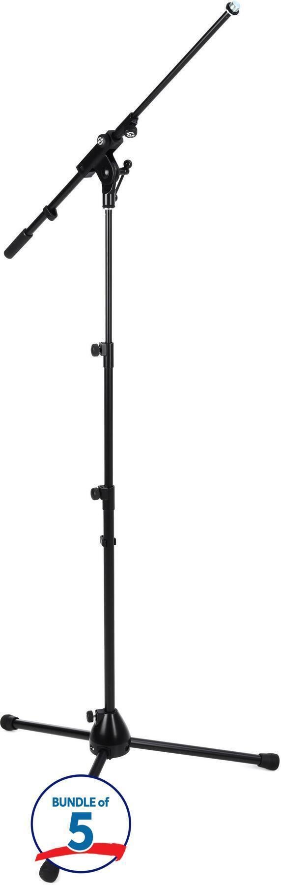 Photo of K&M 252 Microphone Stand with Telescoping Boom - Black (5-pack)