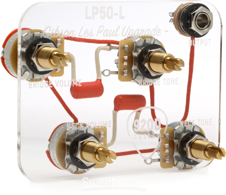 Les Paul Wiring Harness with 4 Long Shaft Pots - Sweetwater
