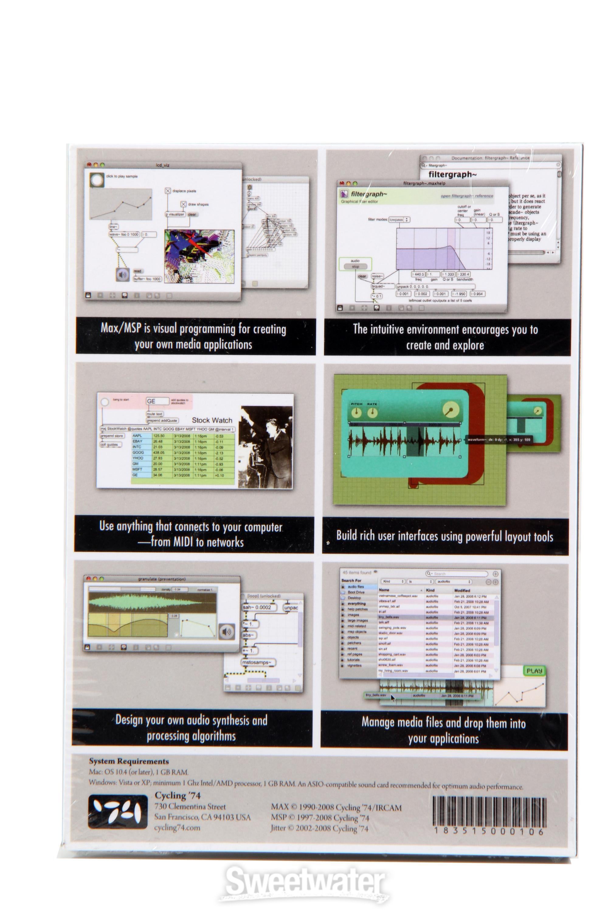 Cycling'74 Max/MSP Pluggo 未登録 プログラミングソフト Cycling '74 Max 7