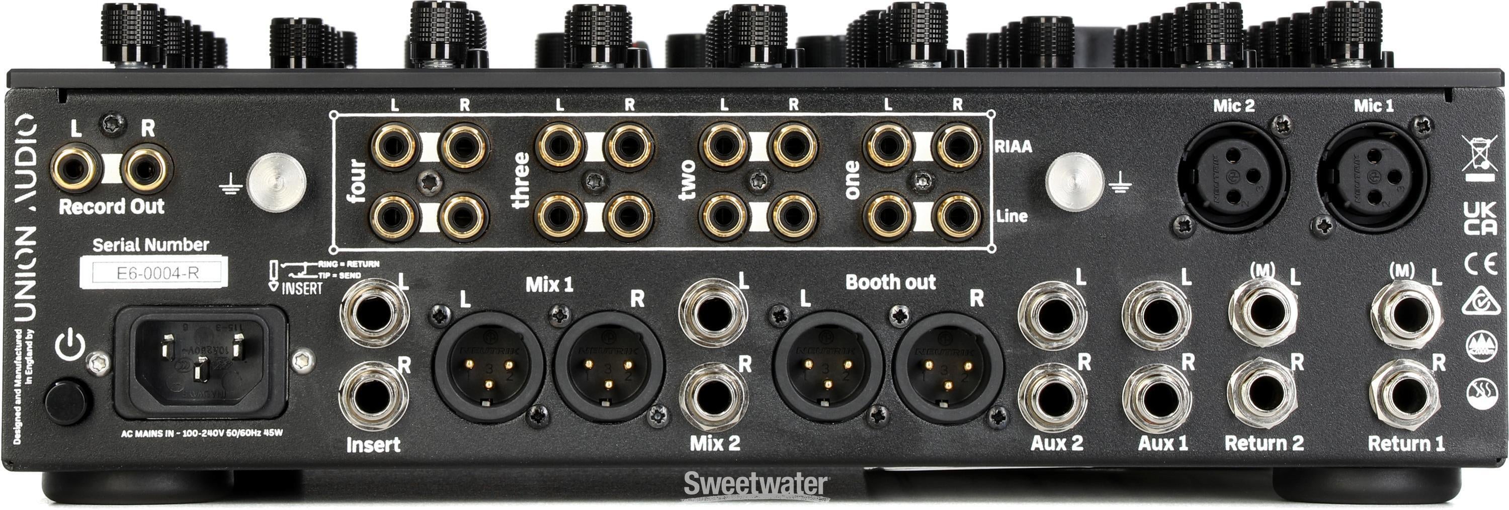 Union Audio elara.6 Pro 6-channel Rotary Analog DJ Mixer - Black