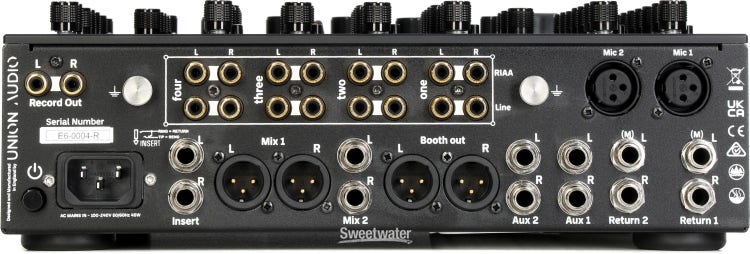 Union Audio Pro 6-channel Rotary Analog DJ Mixer Black
