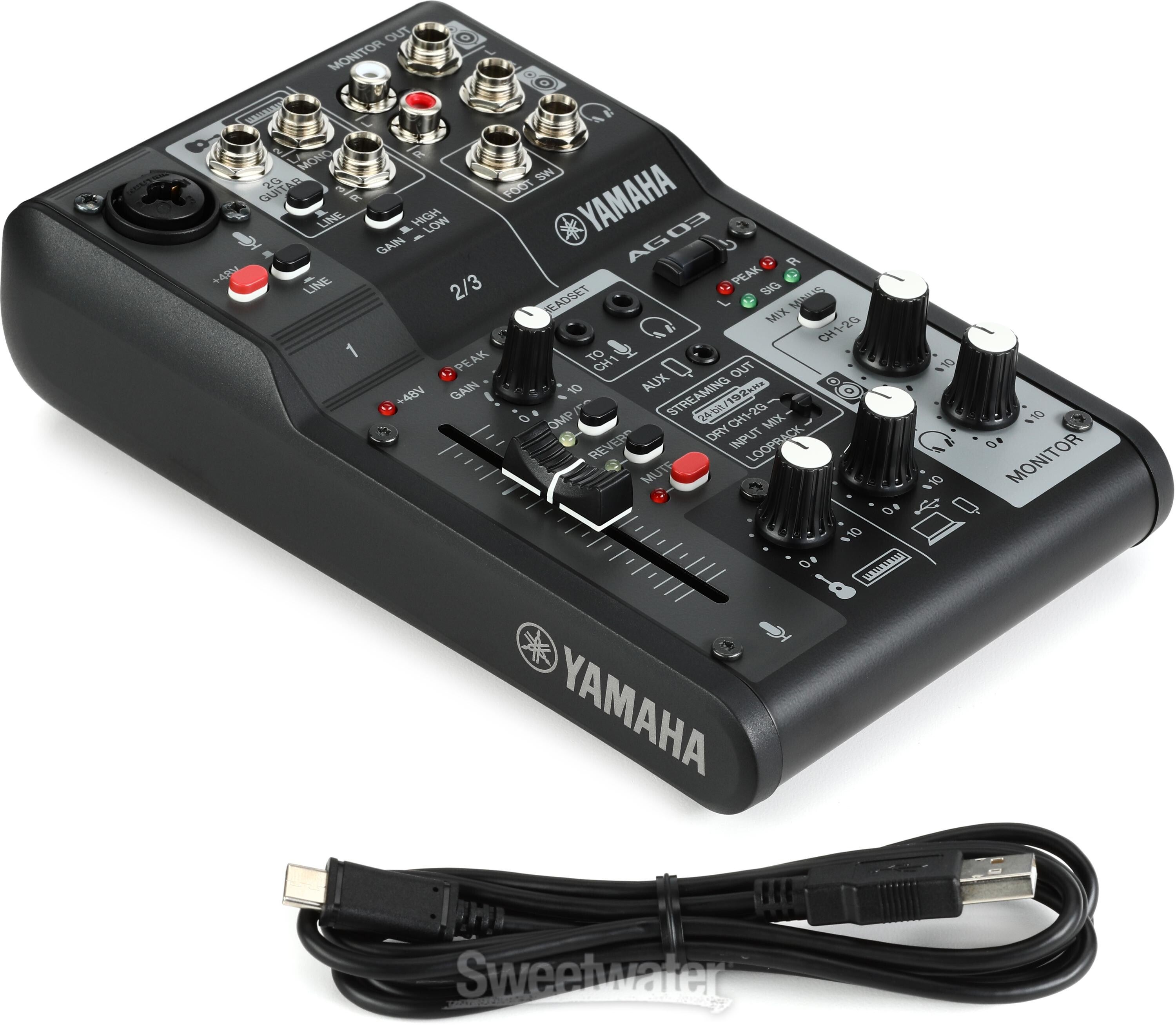 Yamaha AG03 Mk2 3-channel Mixer and USB Audio Interface - Black ...