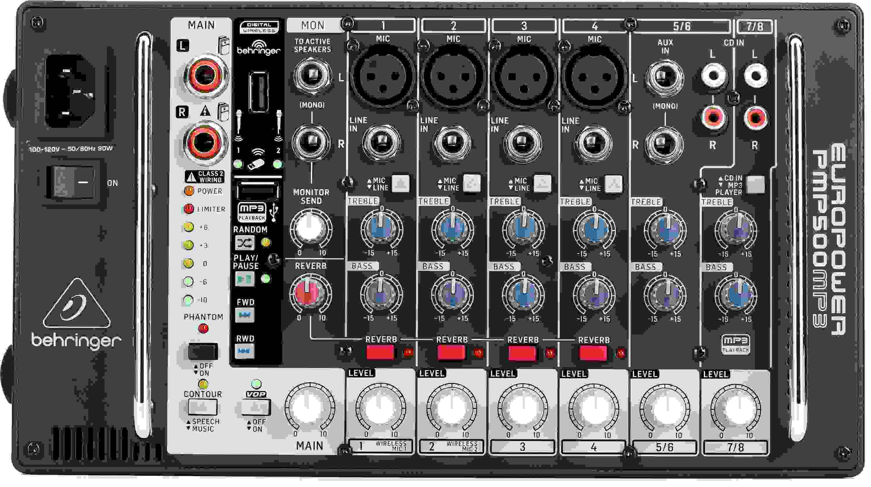 Behringer PMP500MP3 8-channel 500W Powered Mixer