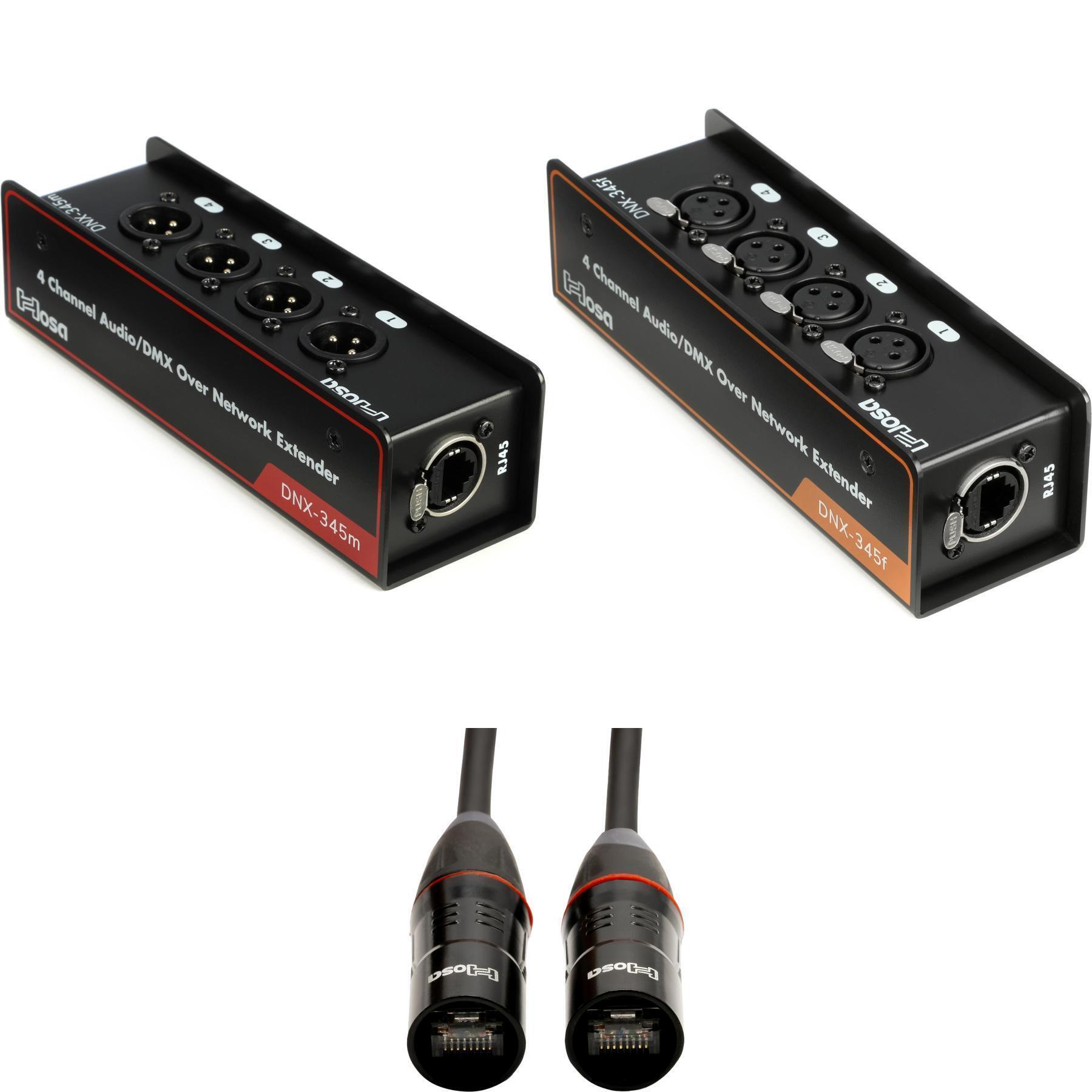 Hosa DNX-345F and DNX-345M Audio Extenders with ETC-150 Cat 6