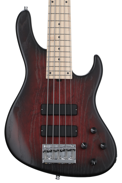 Sadowsky MetroLine 24-fret Modern Bass, Swamp Ash Body, 5-string - Burgundy  Blackburst Transparent Satin