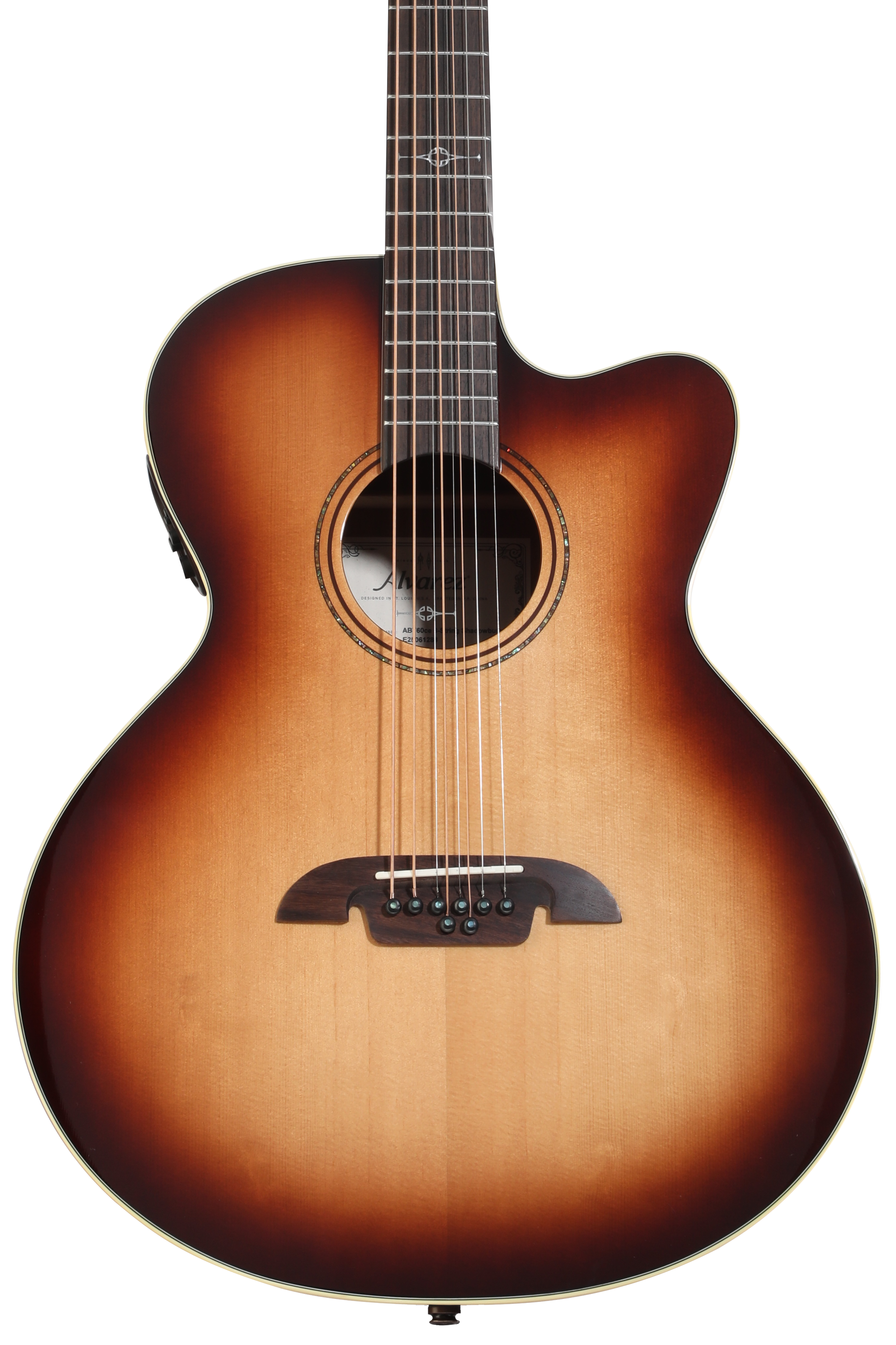 Photo of Alvarez ABT60CE Artist Series 8-string Baritone Acoustic-electric Guitar - Shadowburst