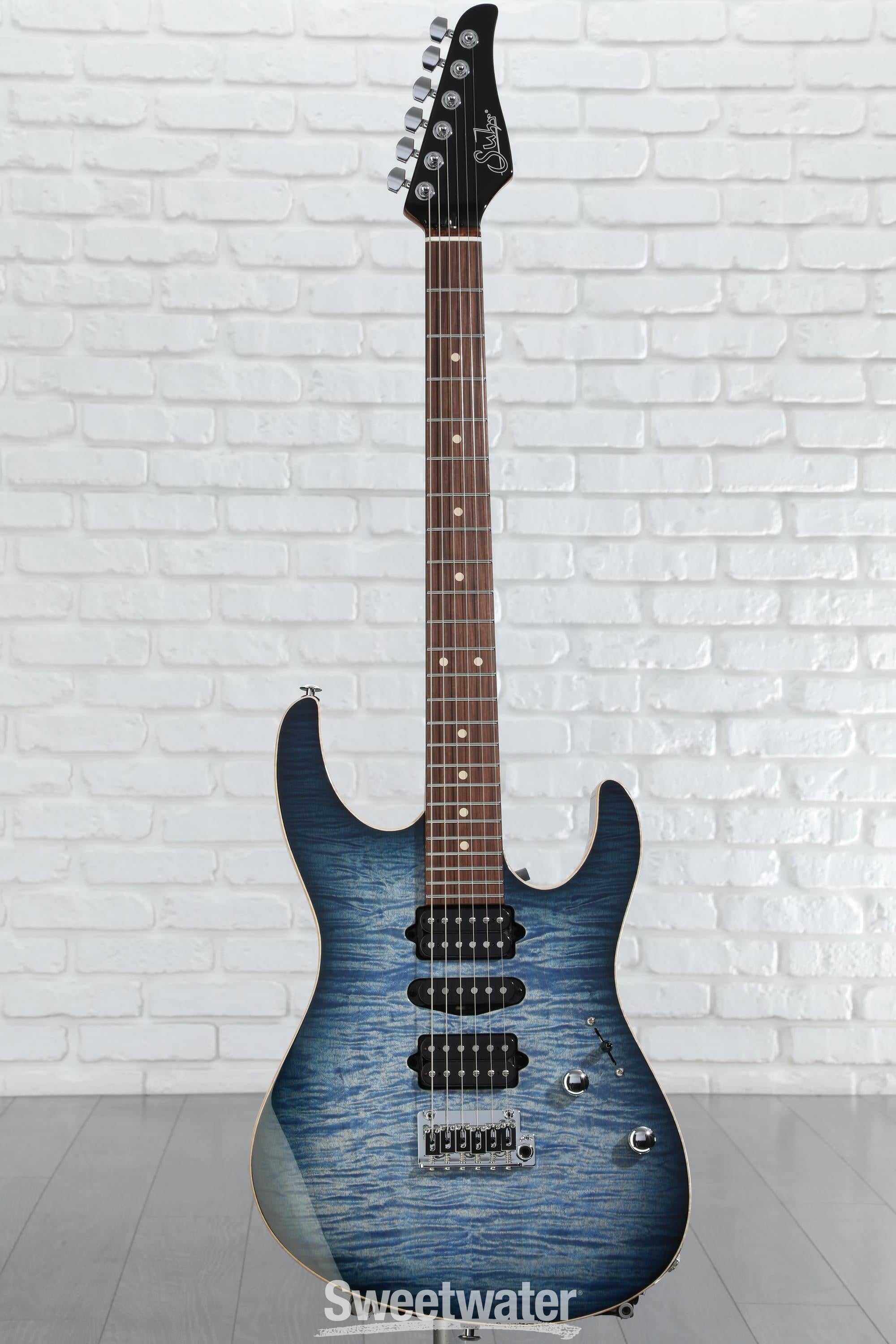 Suhr Modern Plus Electric Guitar - Faded Trans Whale Blue