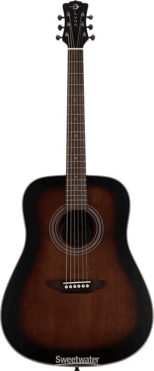 Luna Art Vintage Acoustic Guitar - Distressed Vintage Brownburst